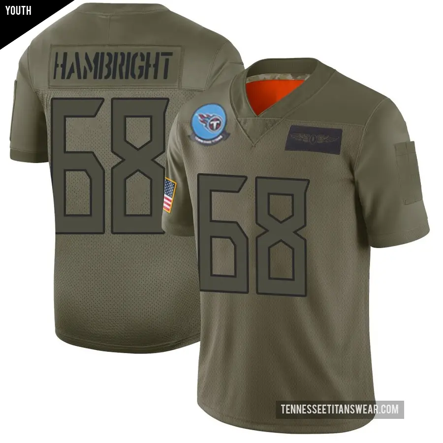 Youth Tennessee Titans ＃68 Arlington Hambright Camo Limited 2019 Salute to Service Jersey