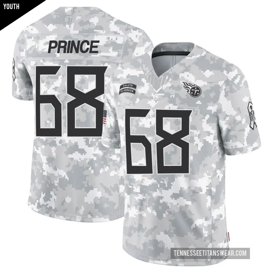 Youth Tennessee Titans ＃68 Isaiah Prince Arctic Camo Limited 2024 Salute to Service Jersey