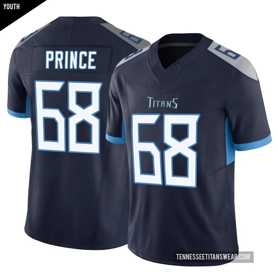 Youth Tennessee Titans ＃68 Isaiah Prince Navy Limited Vapor F.U.S.E. Jersey