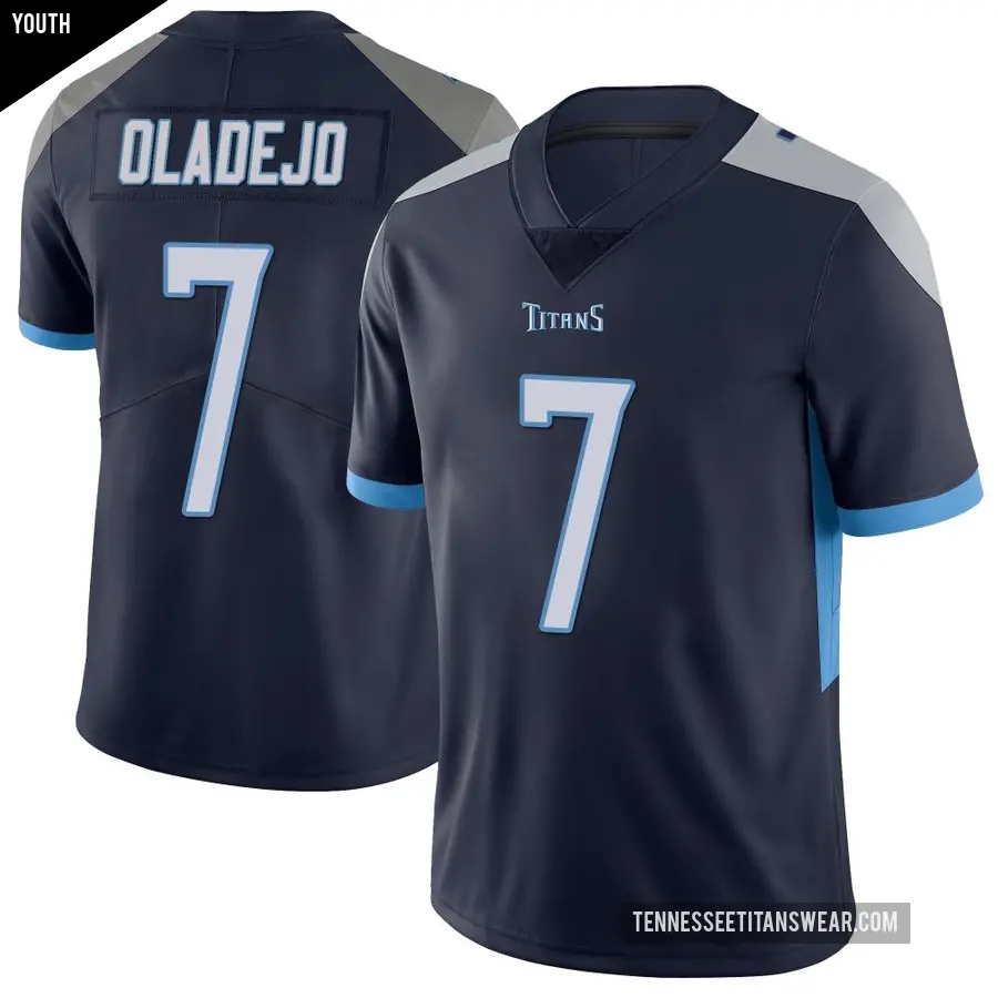 Youth Tennessee Titans ＃7 Oluwafemi Oladejo Navy Limited Vapor Untouchable Jersey