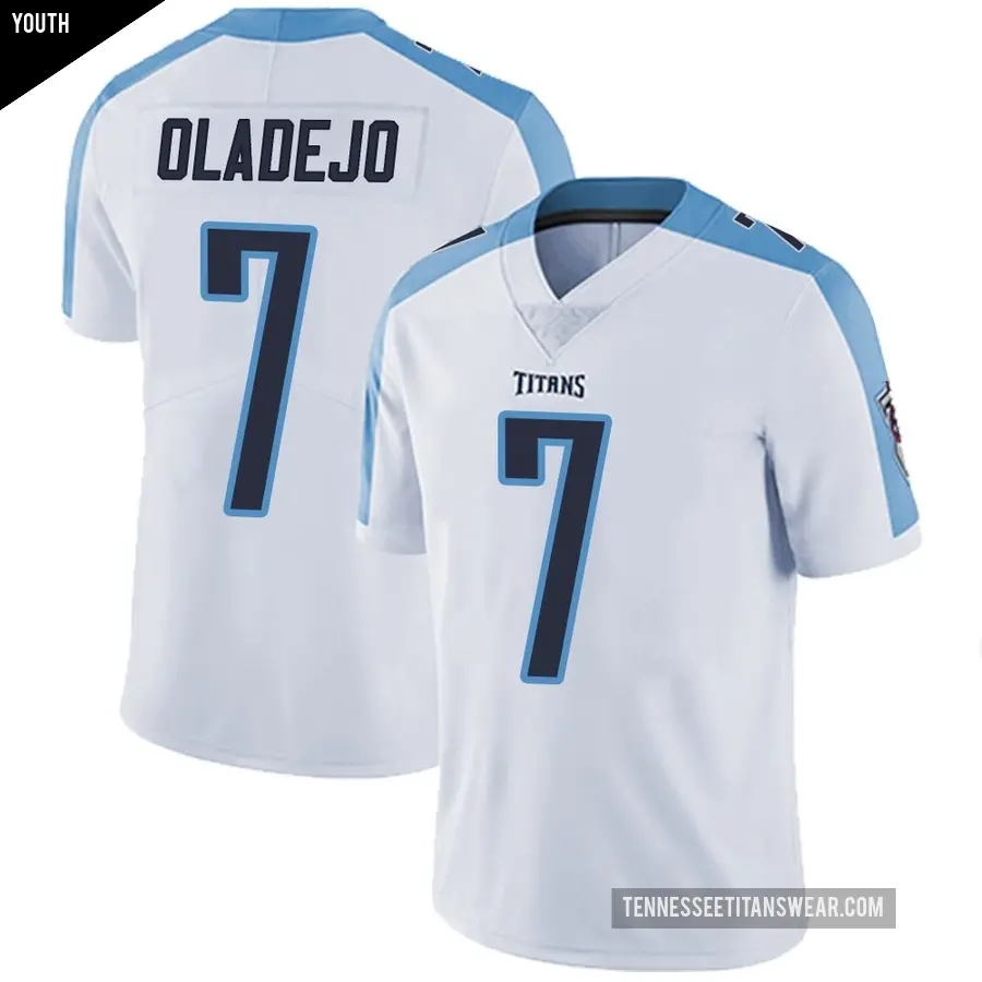 Youth Tennessee Titans ＃7 Oluwafemi Oladejo White Limited Vapor Untouchable Jersey