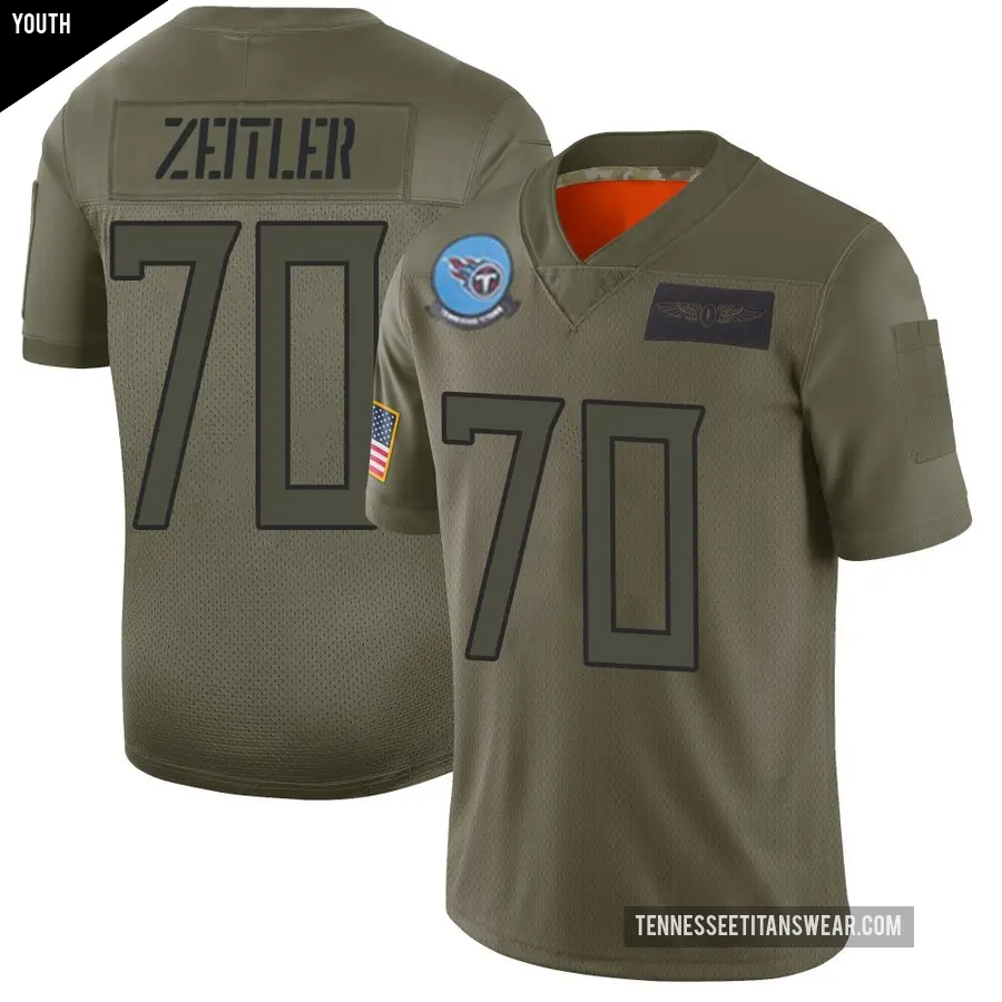 Youth Tennessee Titans ＃70 Kevin Zeitler Camo Limited 2019 Salute to Service Jersey