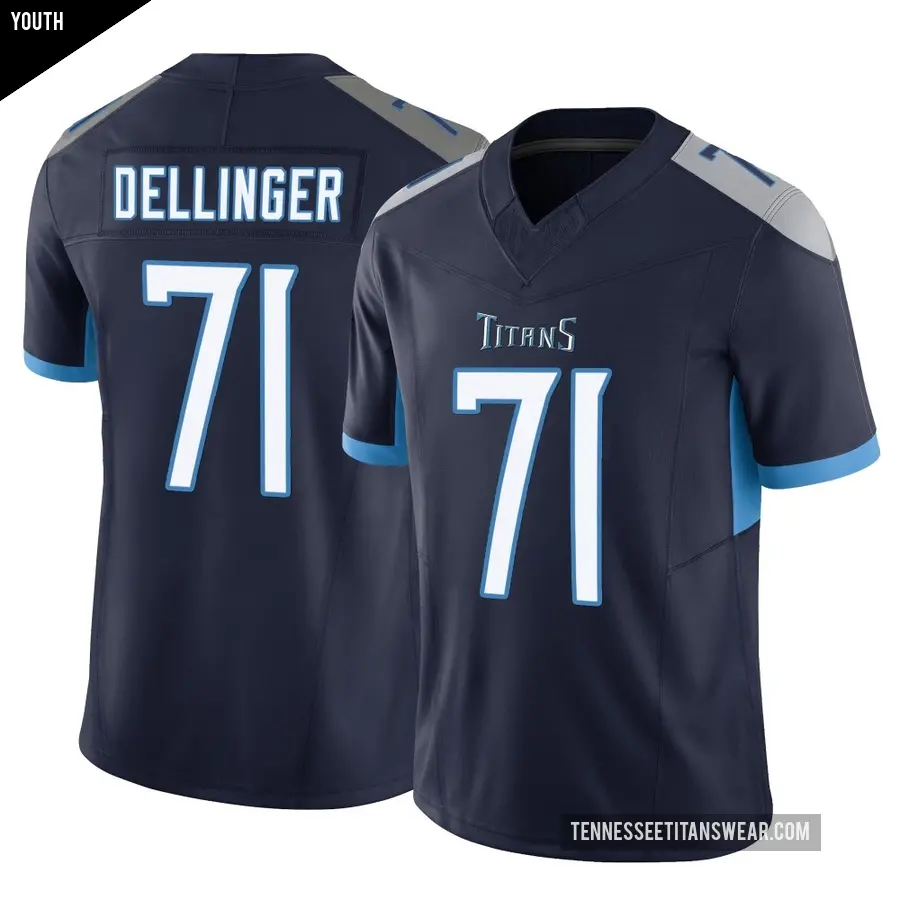Youth Tennessee Titans ＃71 Garrett Dellinger Navy Limited Vapor F.U.S.E. Jersey