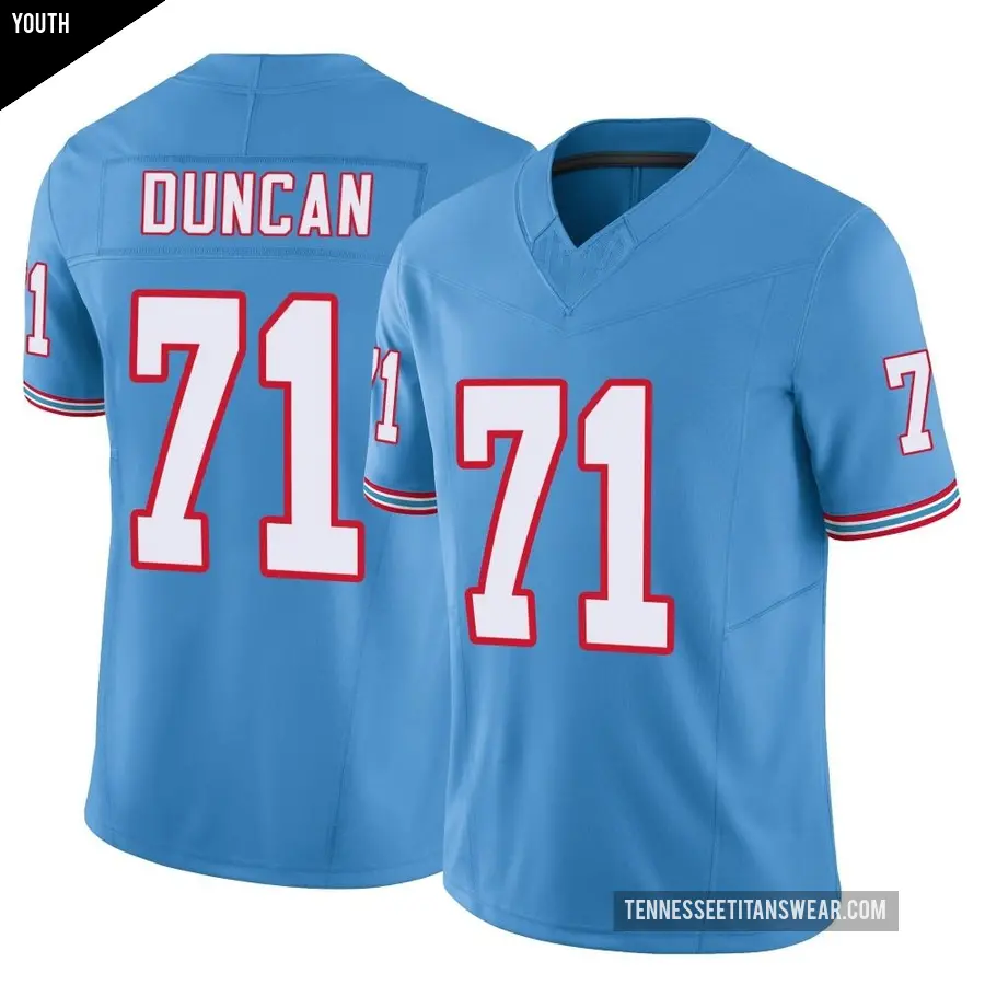 Youth Tennessee Titans ＃71 Jaelyn Duncan Light Blue Limited Vapor F.U.S.E. Jersey