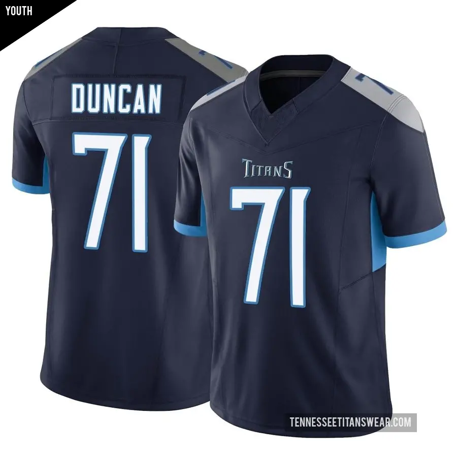 Youth Tennessee Titans ＃71 Jaelyn Duncan Navy Limited Vapor F.U.S.E. Jersey