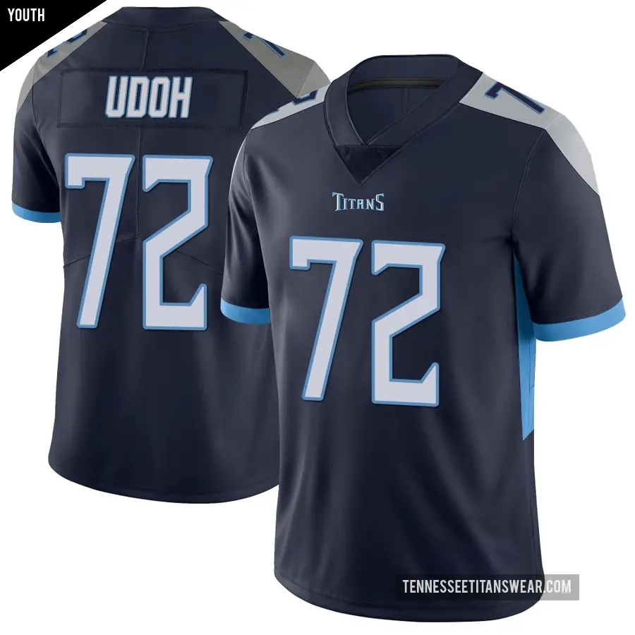 Youth Tennessee Titans ＃72 Olisaemeka Udoh Navy Limited Vapor Untouchable Jersey