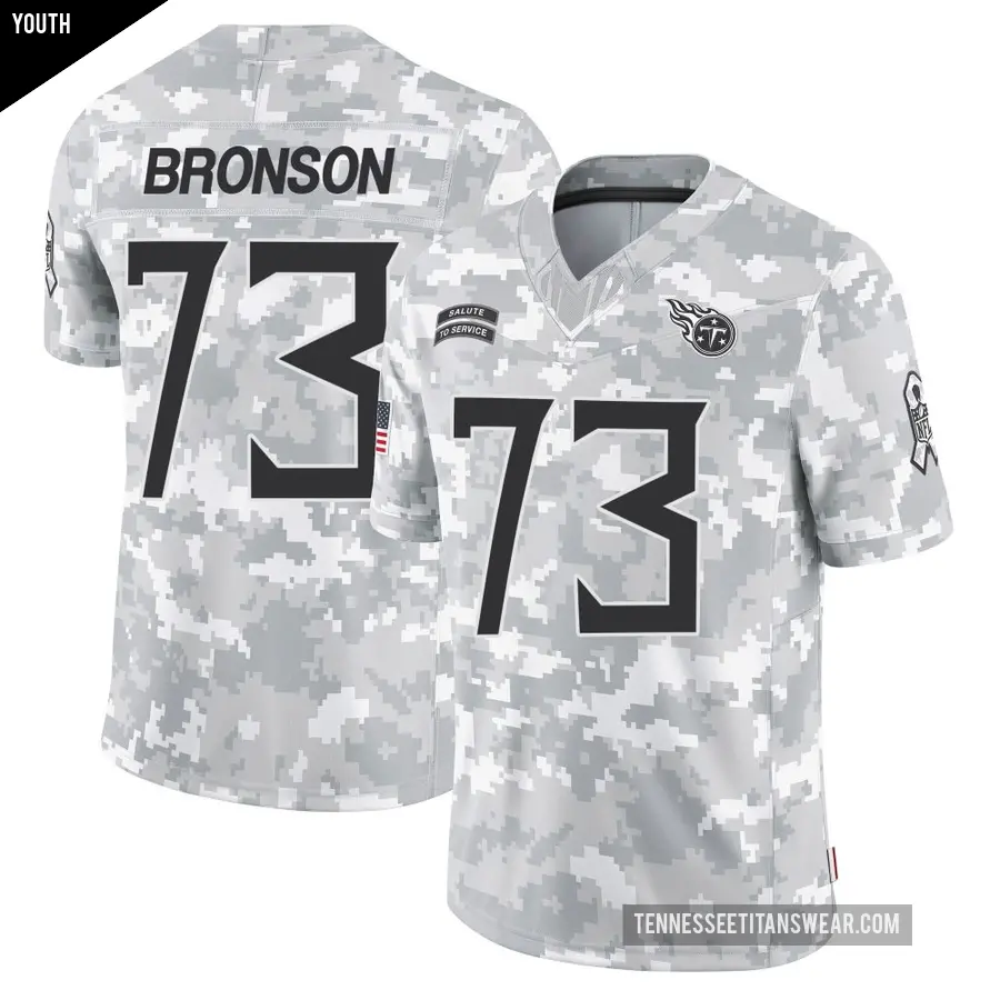 Youth Tennessee Titans ＃73 Josiah Bronson Arctic Camo Limited 2024 Salute to Service Jersey