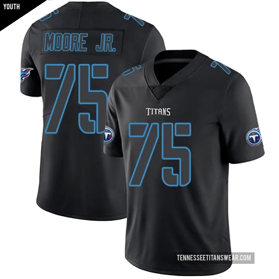 Youth Tennessee Titans &#65283;75 Dan Moore Jr. Black Impact Limited Jersey