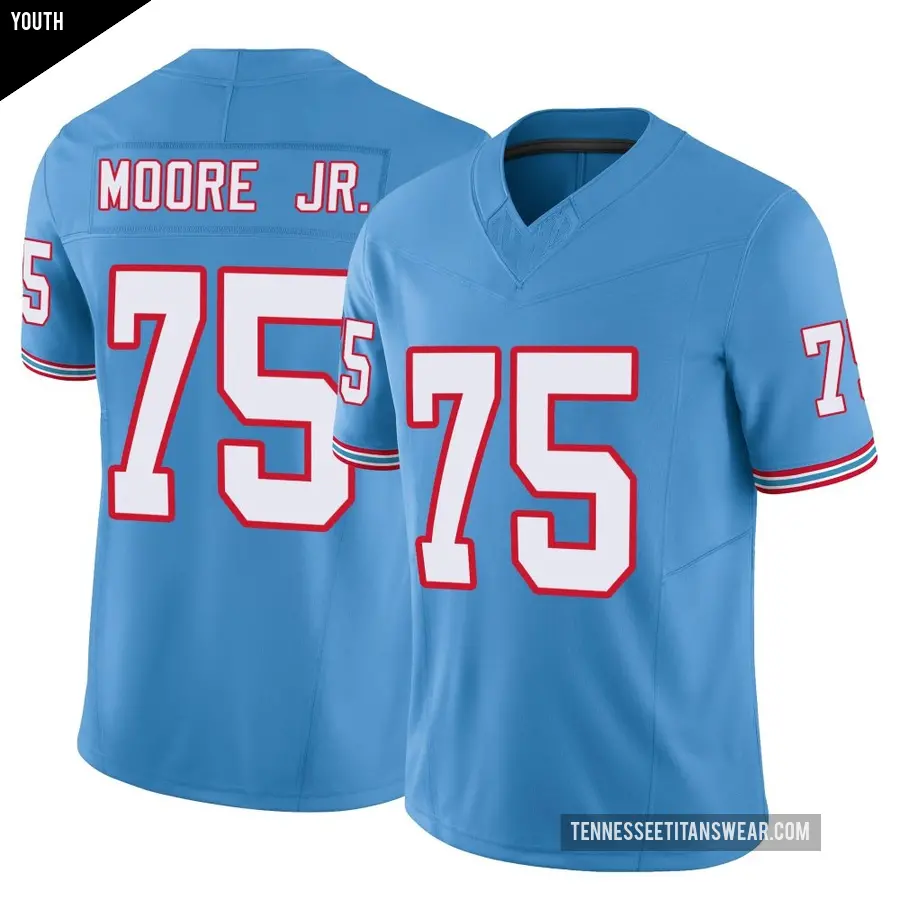 Youth Tennessee Titans ＃75 Dan Moore Jr. Light Blue Limited Vapor F.U.S.E. Jersey