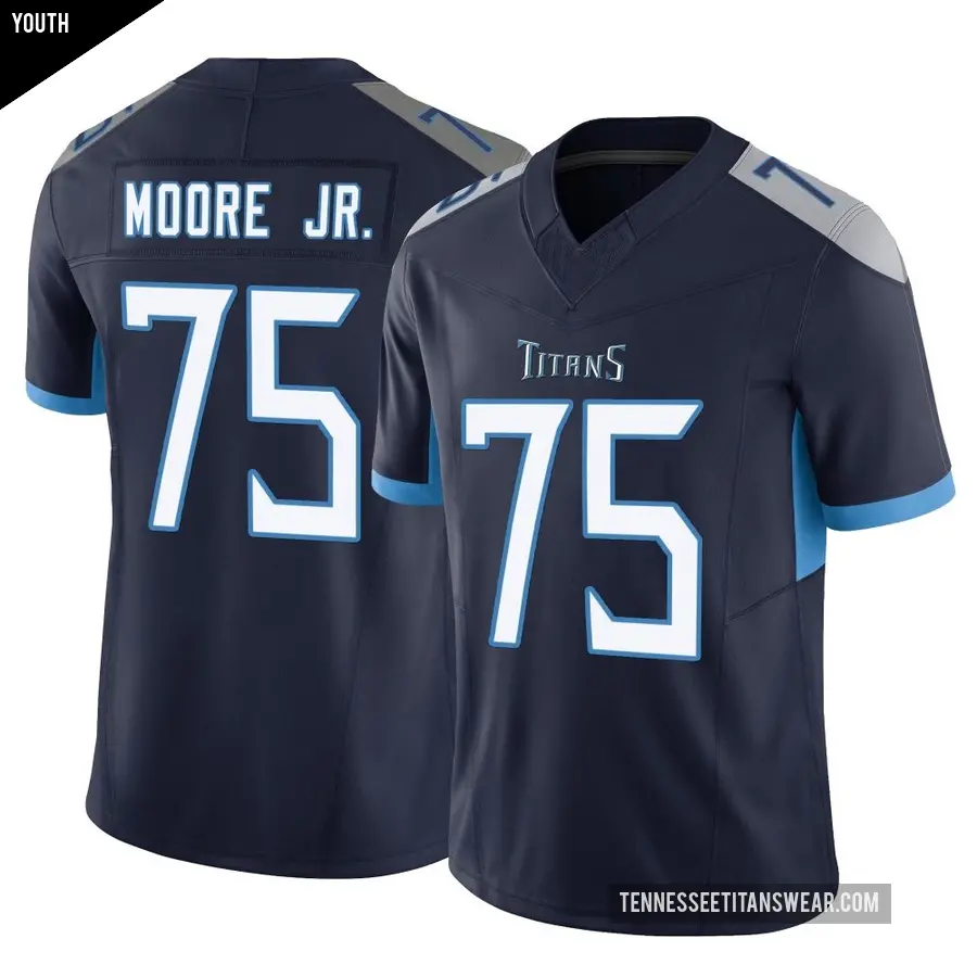 Youth Tennessee Titans ＃75 Dan Moore Jr. Navy Limited Vapor F.U.S.E. Jersey