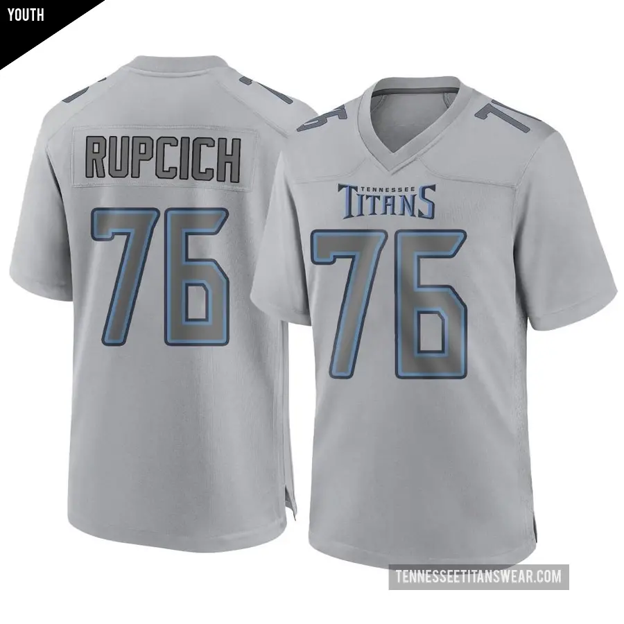 Youth Tennessee Titans &#65283;76 Andrew Rupcich Gray Game Atmosphere Fashion Jersey