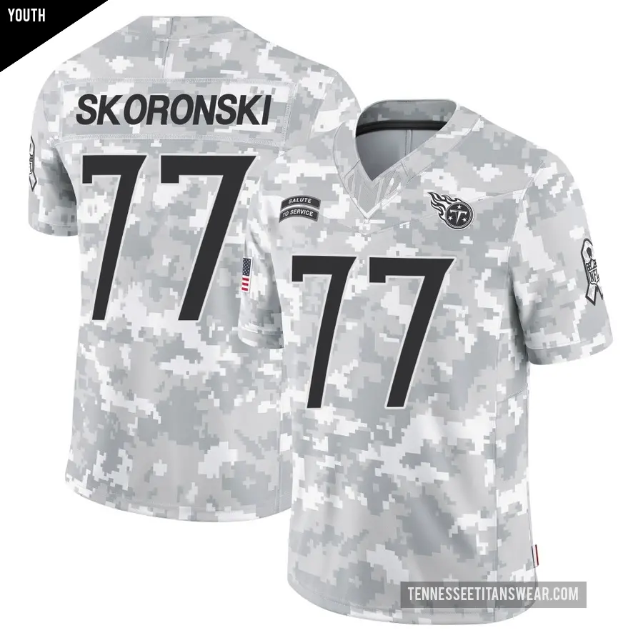 Youth Tennessee Titans ＃77 Peter Skoronski Arctic Camo Limited 2024 Salute to Service Jersey