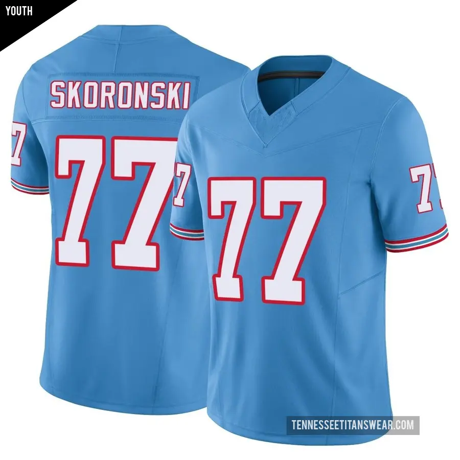 Youth Tennessee Titans ＃77 Peter Skoronski Light Blue Limited Vapor F.U.S.E. Jersey