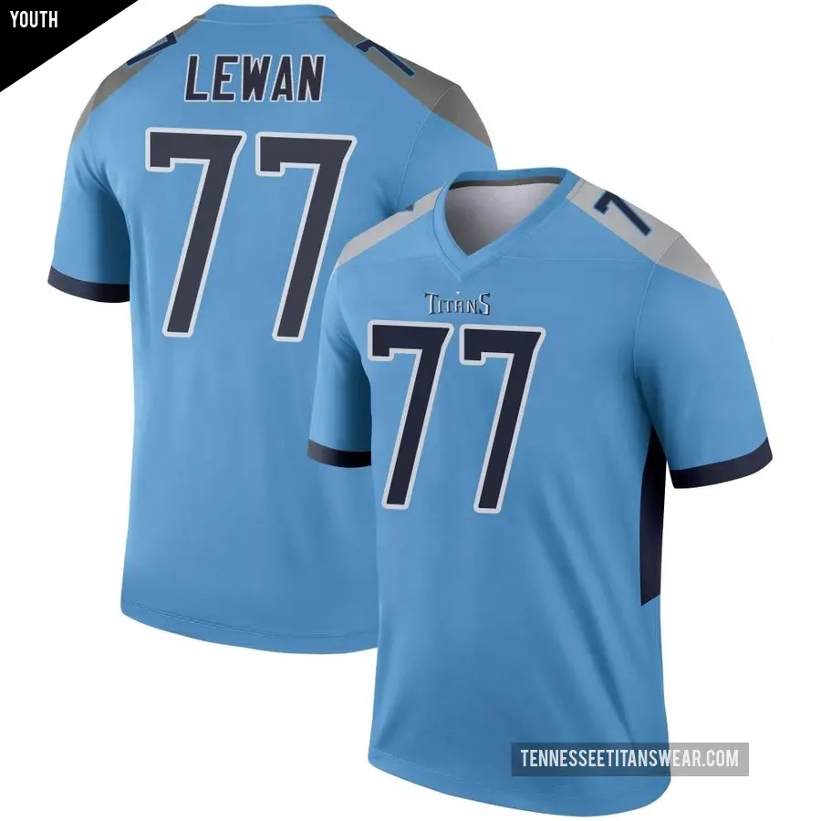 Youth Tennessee Titans ＃77 Taylor Lewan Light Blue Legend Jersey