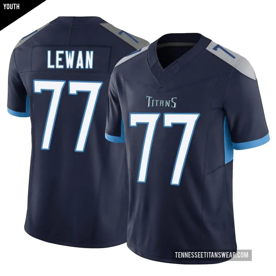 Youth Tennessee Titans ＃77 Taylor Lewan Navy Limited Vapor F.U.S.E. Jersey