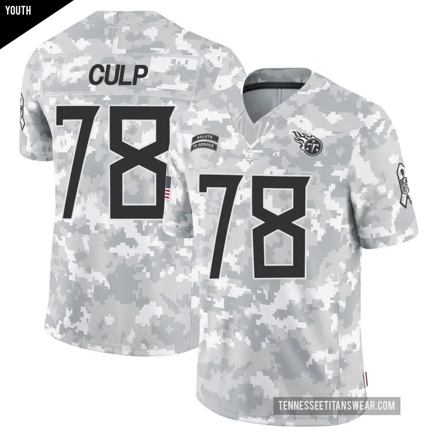 Youth Tennessee Titans ＃78 Curley Culp Arctic Camo Limited 2024 Salute to Service Jersey