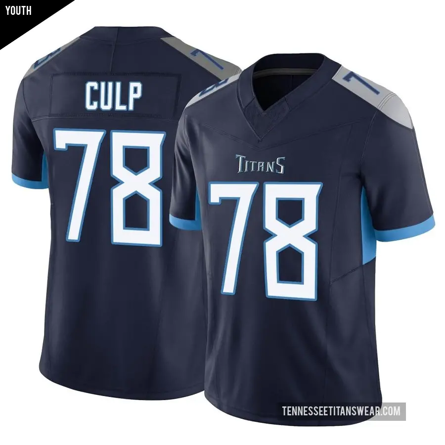 Youth Tennessee Titans ＃78 Curley Culp Navy Limited Vapor F.U.S.E. Jersey