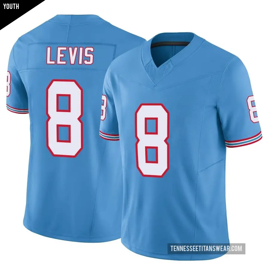 Youth Tennessee Titans ＃8 Will Levis Light Blue Limited Vapor F.U.S.E. Jersey