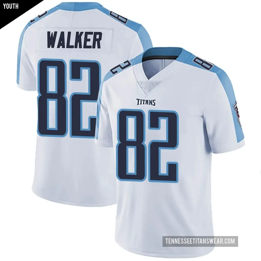 Youth Tennessee Titans ＃82 Delanie Walker White Limited Vapor Untouchable Jersey