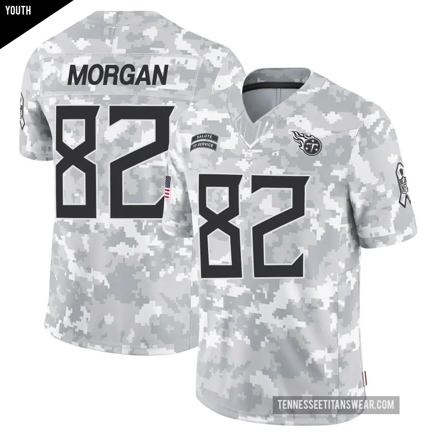 Youth Tennessee Titans ＃82 Stanley Morgan Jr. Arctic Camo Limited 2024 Salute to Service Jersey
