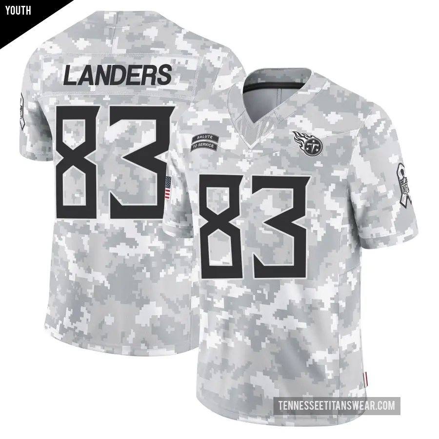 Youth Tennessee Titans ＃83 Matt Landers Arctic Camo Limited 2024 Salute to Service Jersey