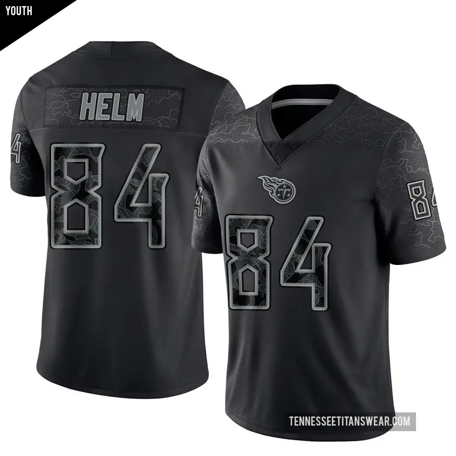 Youth Tennessee Titans ＃84 Gunnar Helm Black Limited Reflective Jersey