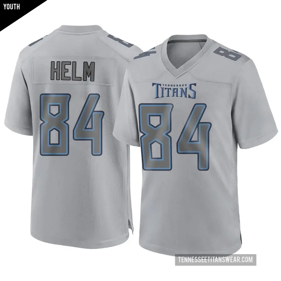 Youth Tennessee Titans ＃84 Gunnar Helm Gray Game Atmosphere Fashion Jersey