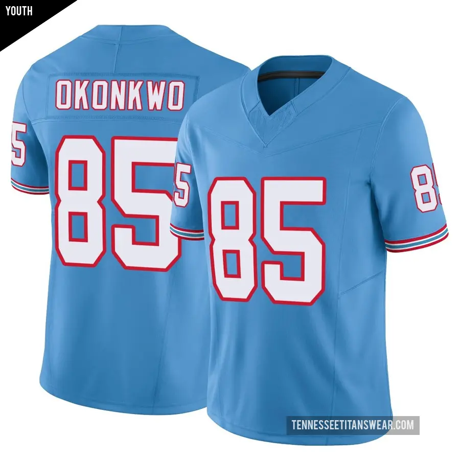 Youth Tennessee Titans ＃85 Chig Okonkwo Light Blue Limited Vapor F.U.S.E. Jersey
