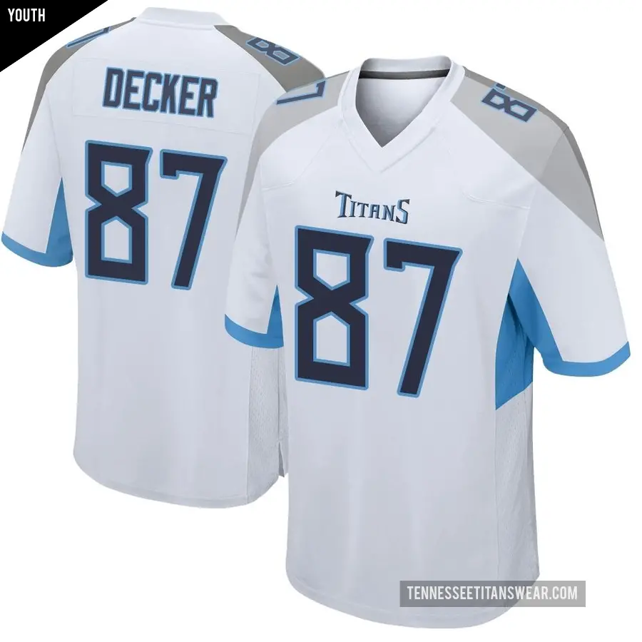 Youth Tennessee Titans ＃87 Eric Decker White Game Jersey