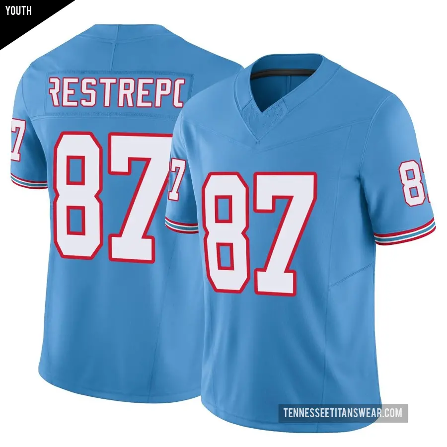 Youth Tennessee Titans ＃87 Xavier Restrepo Light Blue Limited Vapor F.U.S.E. Jersey