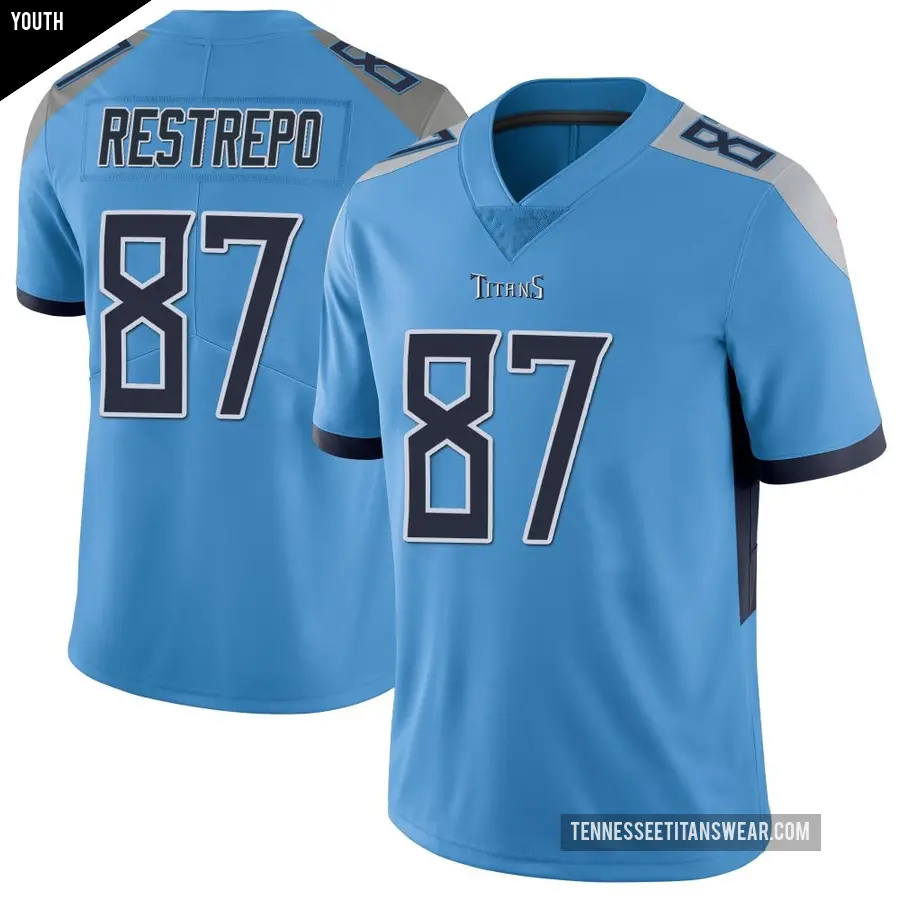 Youth Tennessee Titans ＃87 Xavier Restrepo Light Blue Limited Vapor Untouchable Jersey