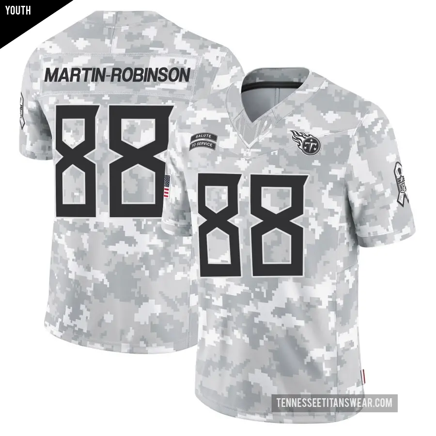 Youth Tennessee Titans ＃88 David Martin-Robinson Arctic Camo Limited 2024 Salute to Service Jersey