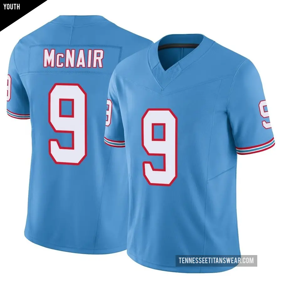 Youth Tennessee Titans ＃9 Steve McNair Light Blue Limited Vapor F.U.S.E. Jersey