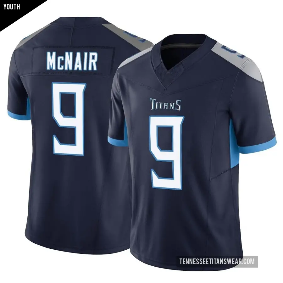 Youth Tennessee Titans ＃9 Steve McNair Navy Limited Vapor F.U.S.E. Jersey