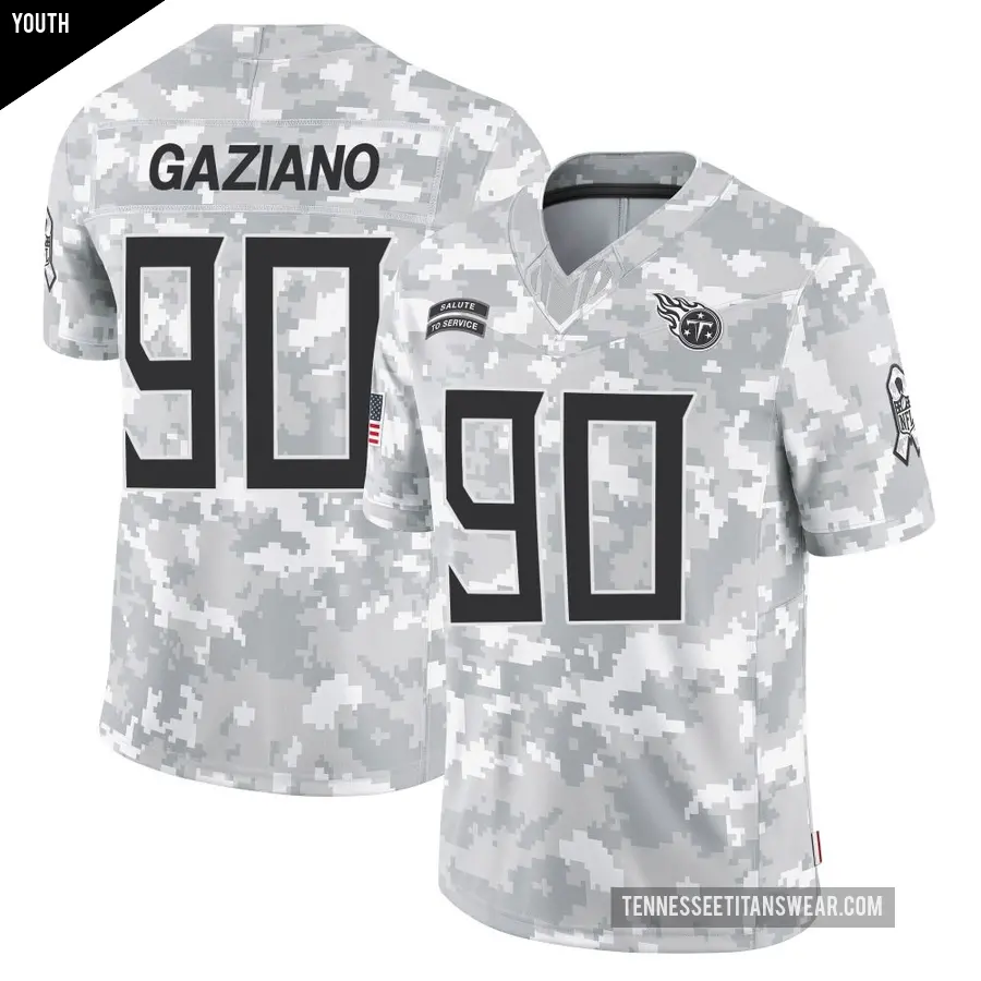 Youth Tennessee Titans ＃90 Joe Gaziano Arctic Camo Limited 2024 Salute to Service Jersey