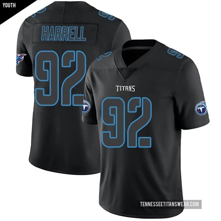 Youth Tennessee Titans ＃92 Jaylen Harrell Black Impact Limited Jersey