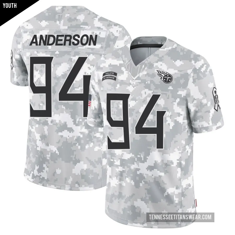 Youth Tennessee Titans ＃94 Abdullah Anderson Arctic Camo Limited 2024 Salute to Service Jersey