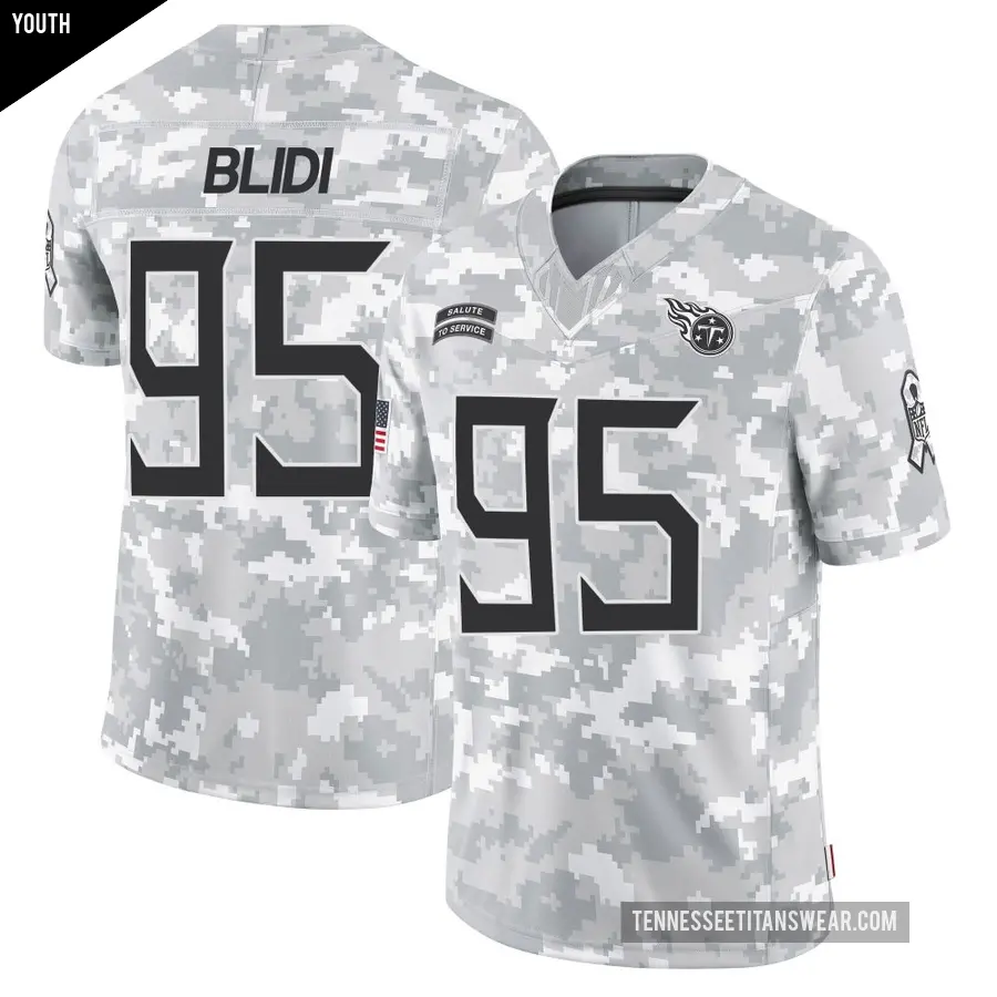 Youth Tennessee Titans ＃95 Philip Blidi Arctic Camo Limited 2024 Salute to Service Jersey