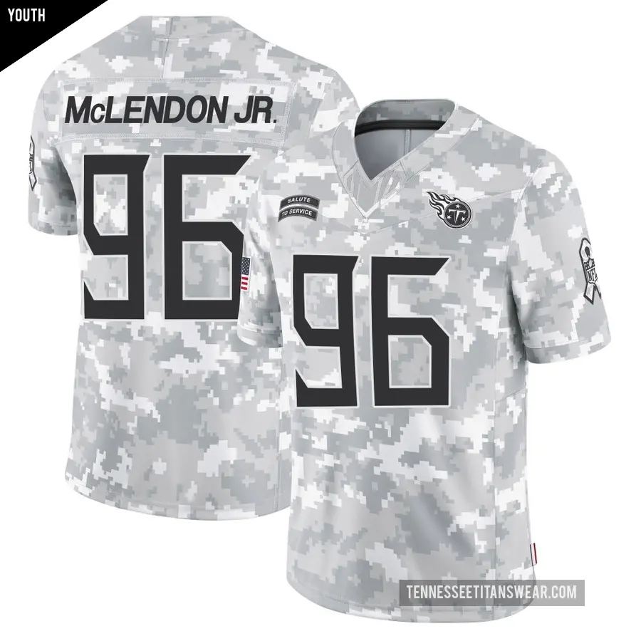 Youth Tennessee Titans ＃96 TK McLendon Jr. Arctic Camo Limited 2024 Salute to Service Jersey