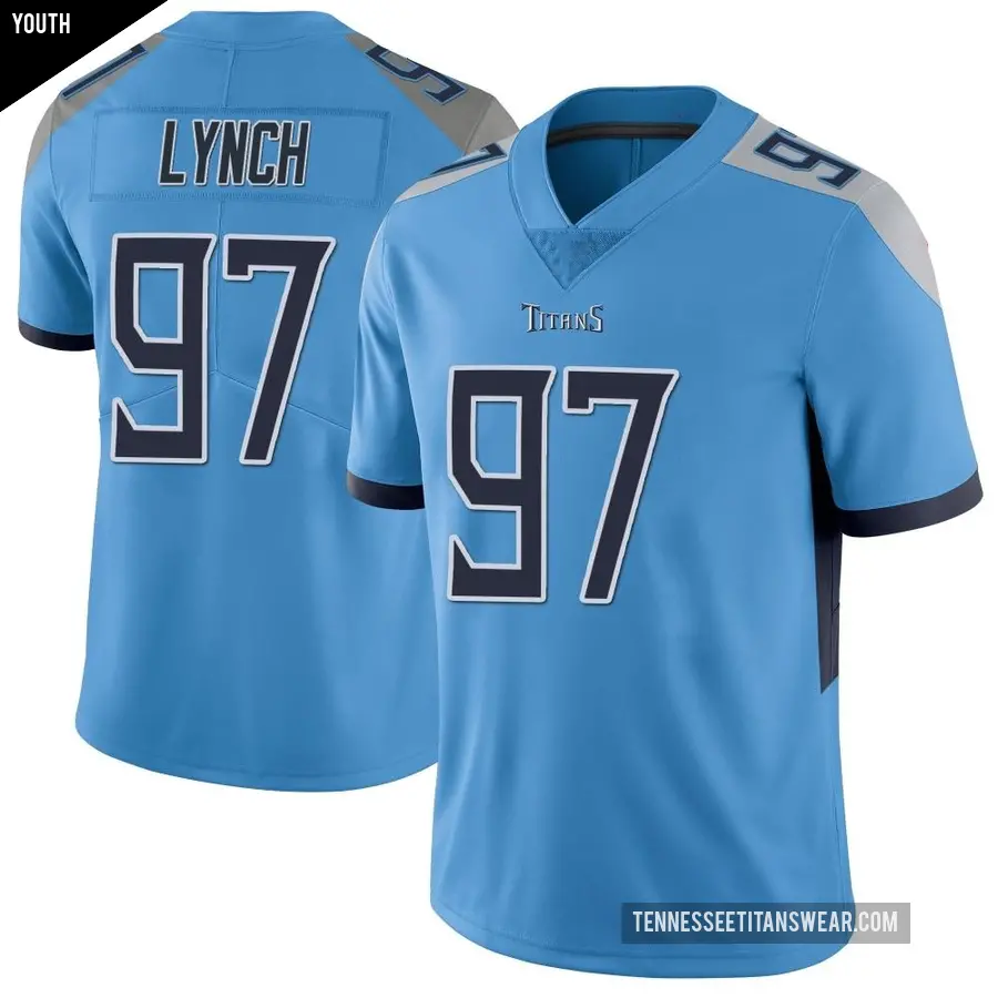 Youth Tennessee Titans ＃97 James Lynch Light Blue Limited Vapor Untouchable Jersey